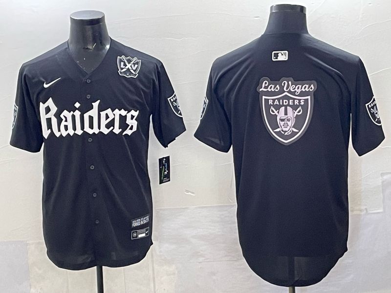 Men 2025 Oakland Raiders Blank Black 6th generation Joint Name Nike Limited NFL Jersey style 019